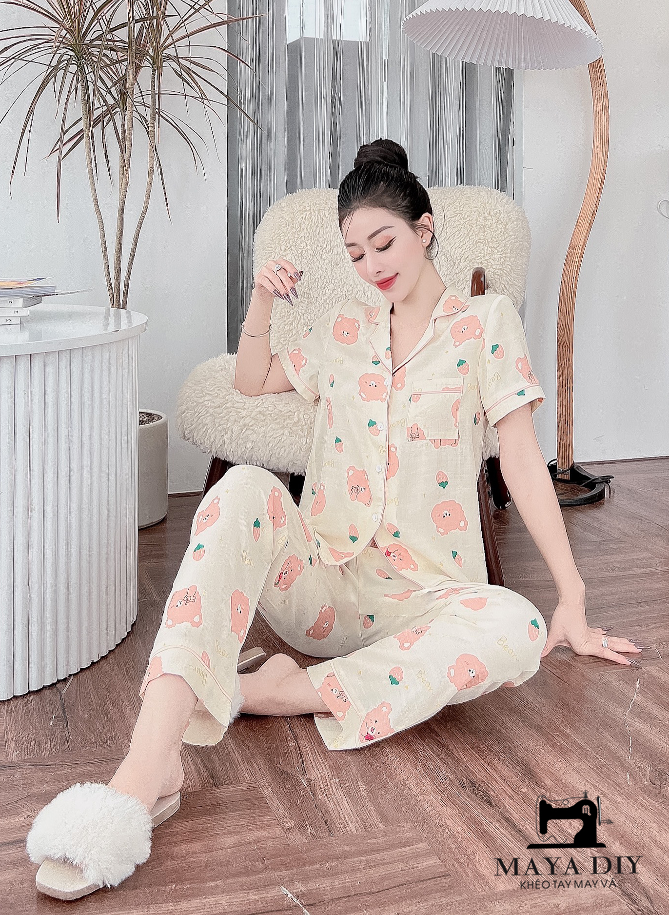 mẫu pijama trong khóa học của Maya DIY